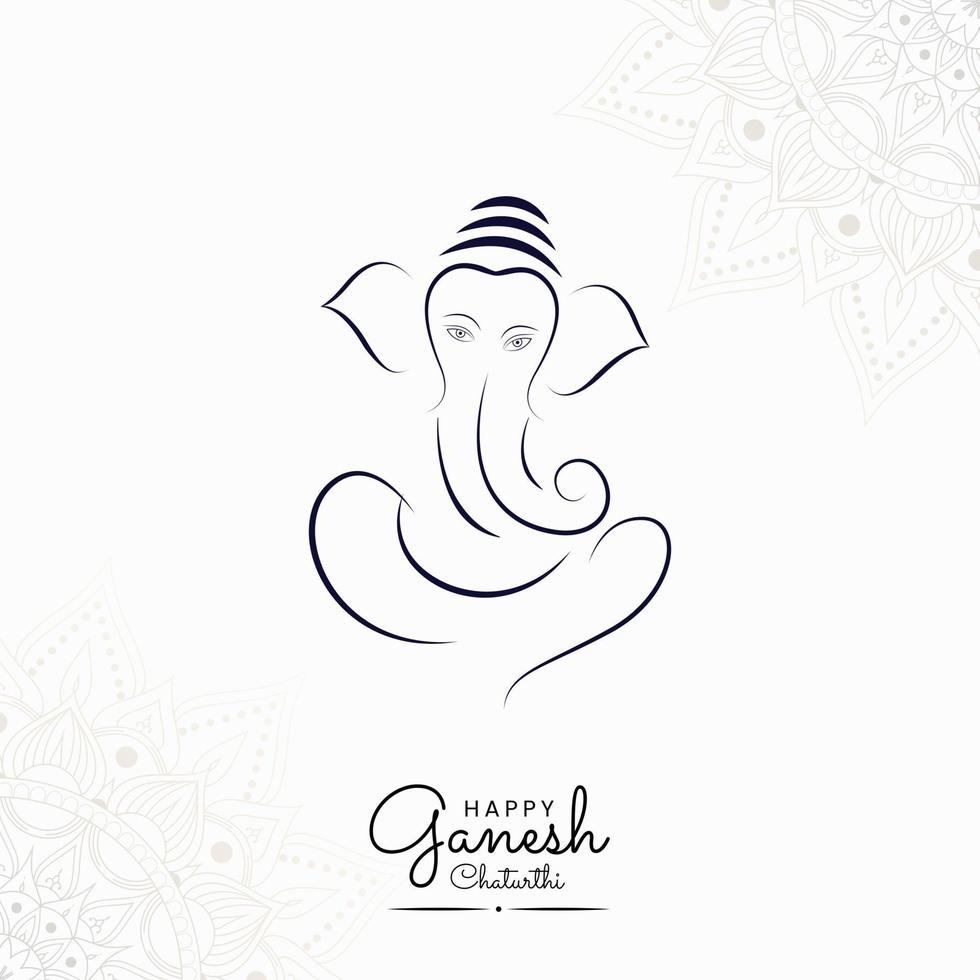 feliz ganesh chaturthi diseño de publicación en redes sociales vector