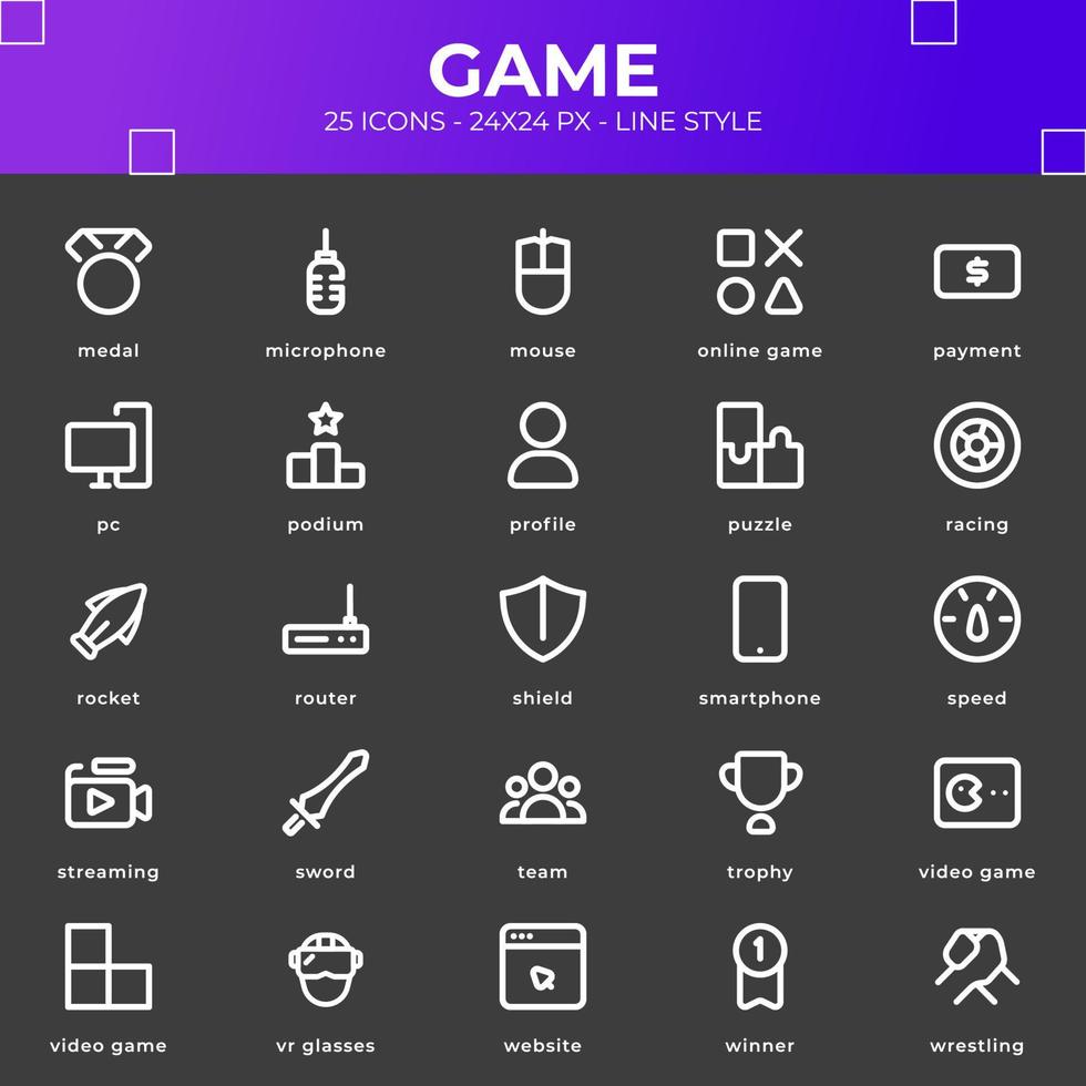 paquete de iconos de juegos vector