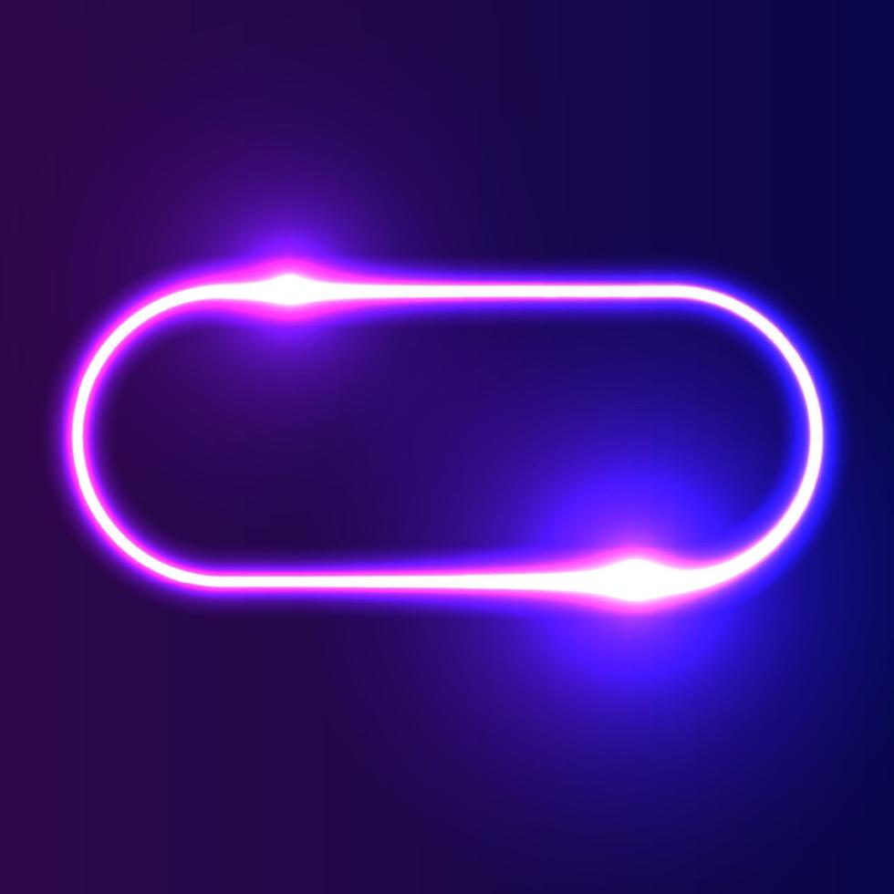 Futuristic Neon frame border. Purple neon glowing background vector