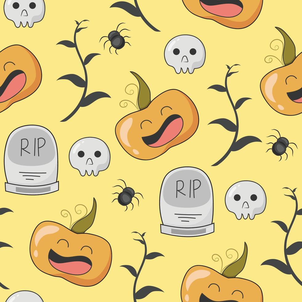 seamless pattern cute halloween background vector