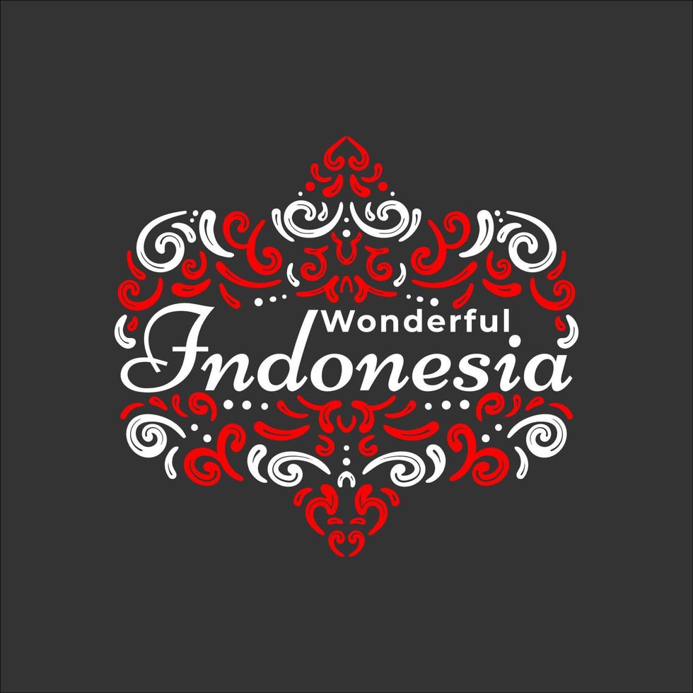 maravillosas letras de indonesia vector