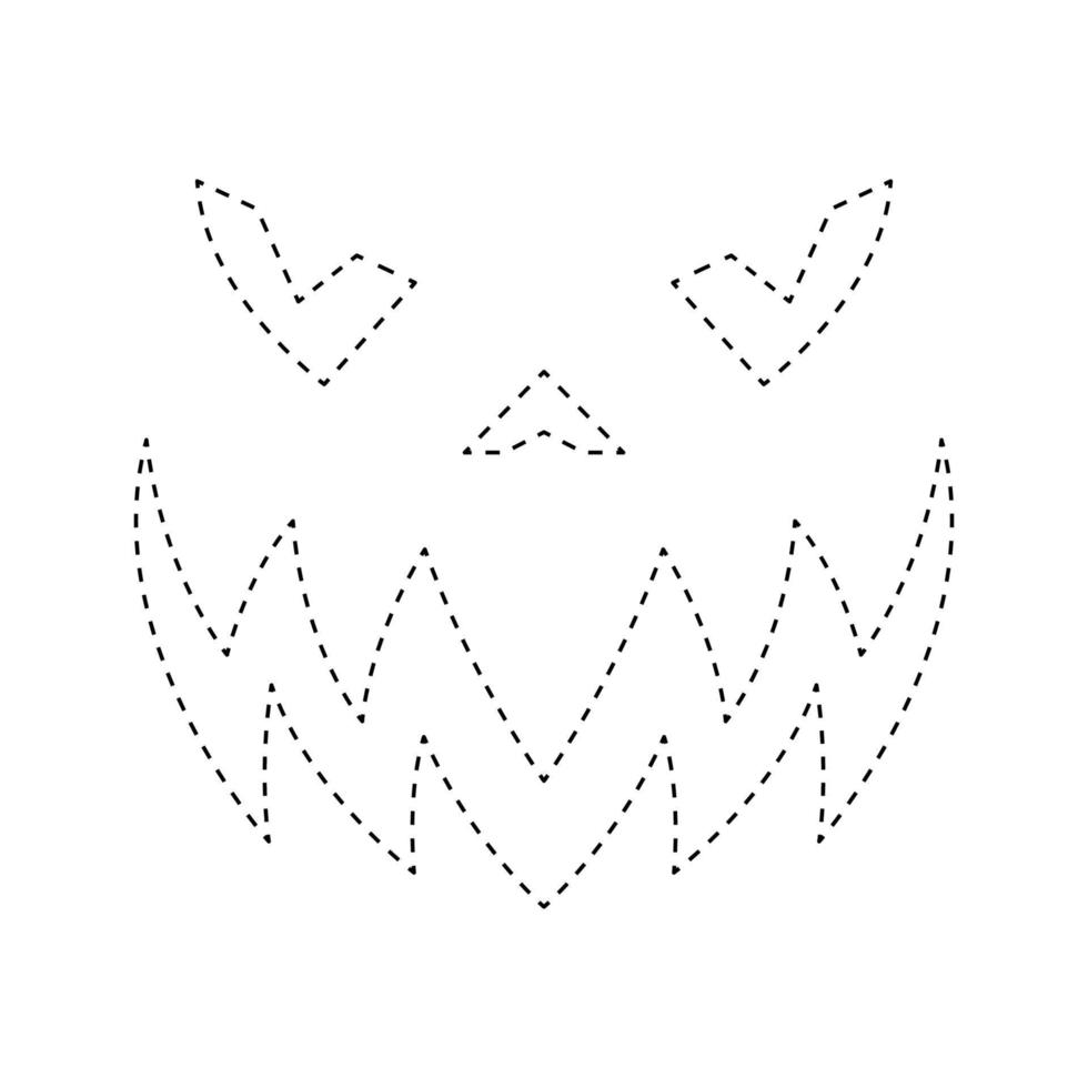 Face Pumpkin tracing worksheet for kids 12002975 Vector Art at Vecteezy