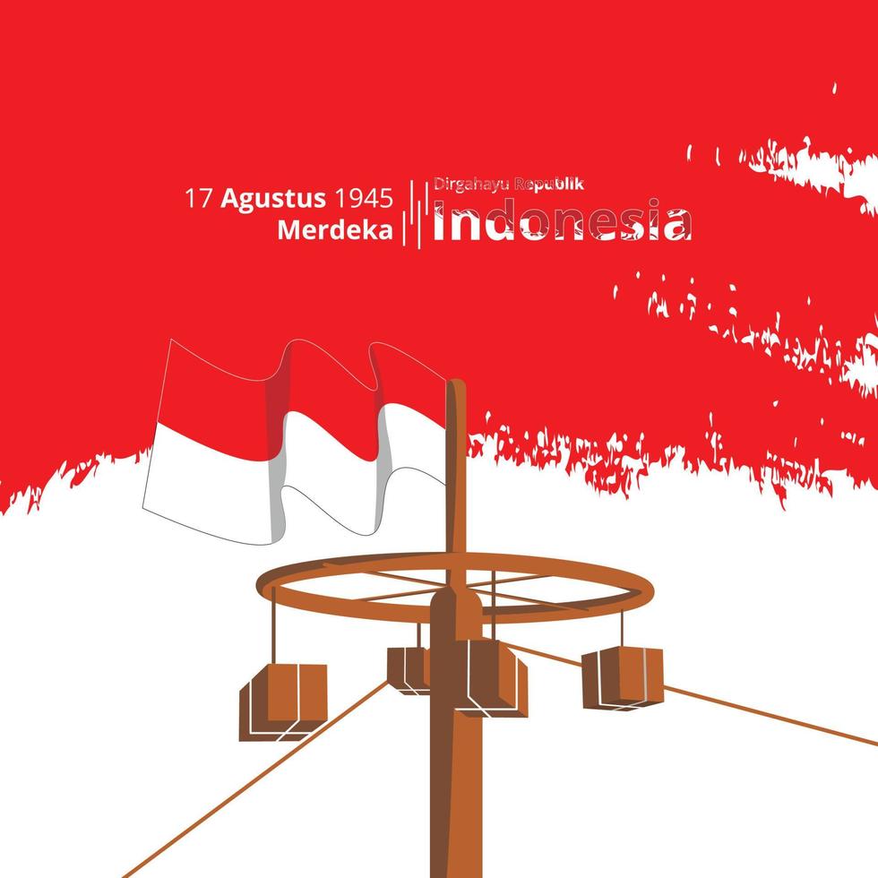 indonesian independence day banner 17 august 1945, simple background with a little free space you can add a logo according to the year of independence vector