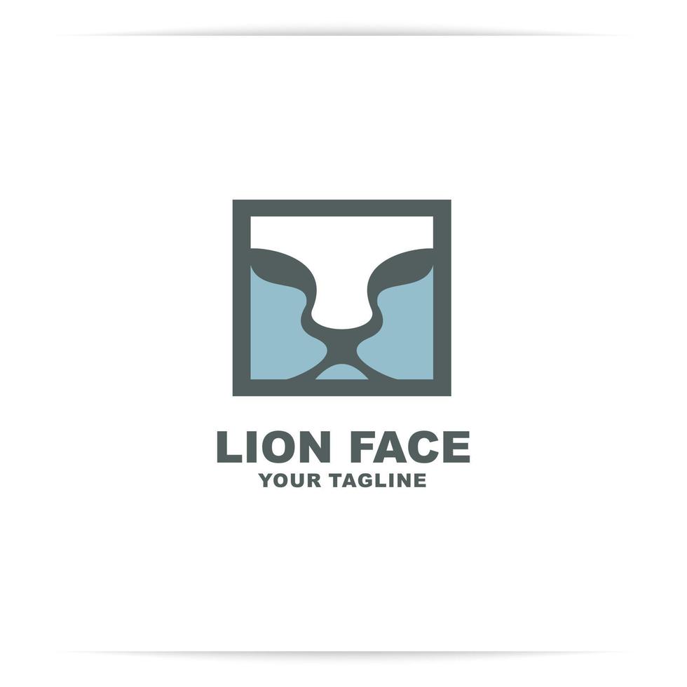 logo design face lion vector