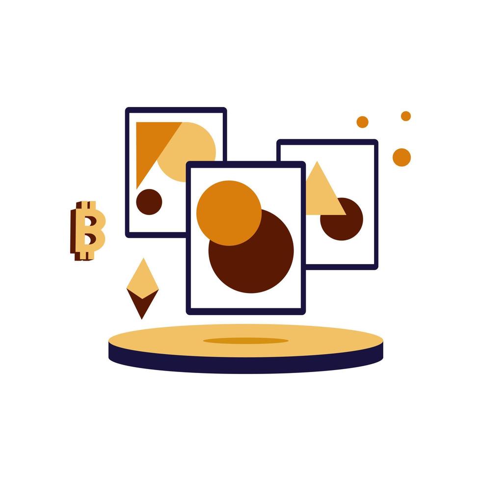 flat Illustration cryptocurrency exchange concept coklat, yellow, orange color, Hand Drawn style , perfect for ui ux design, website, branding projects, iklan, social media post vector