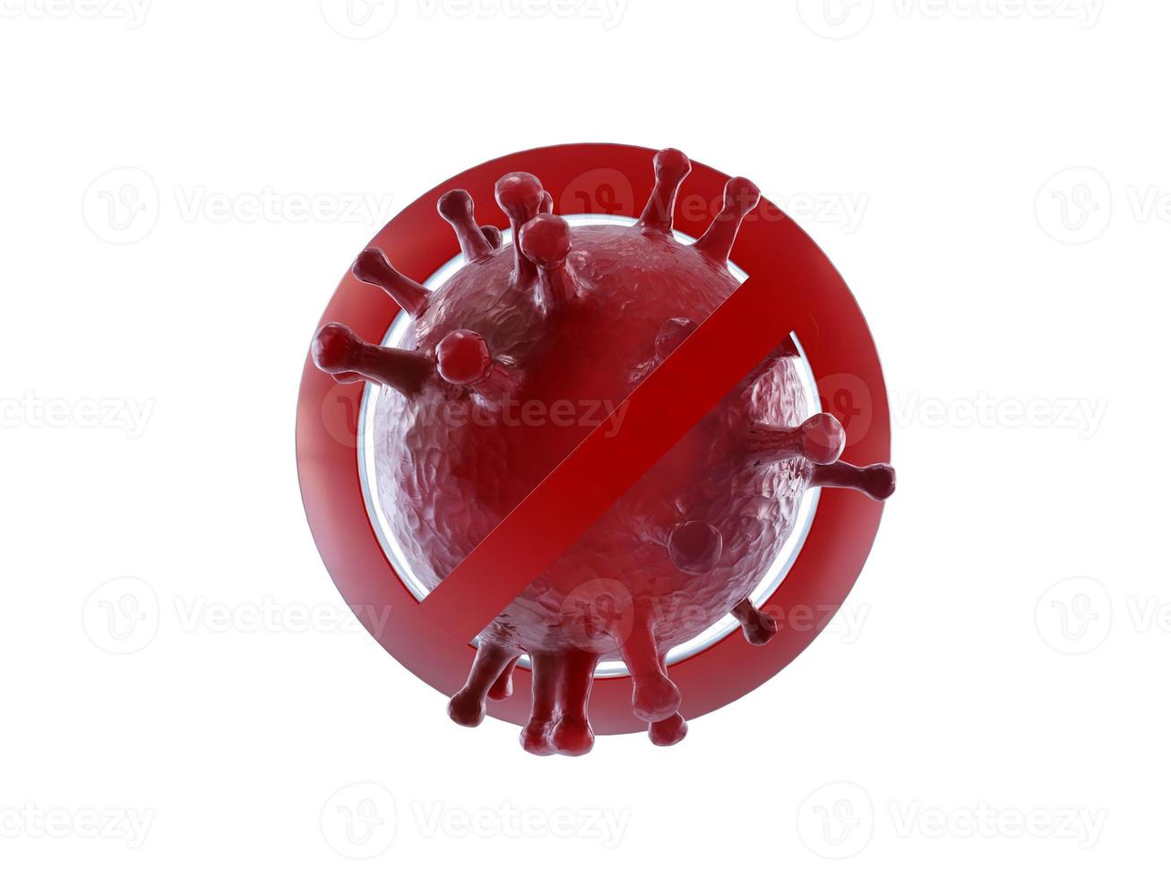 Stop Corona Virus Mockup 3D Rendering Design photo