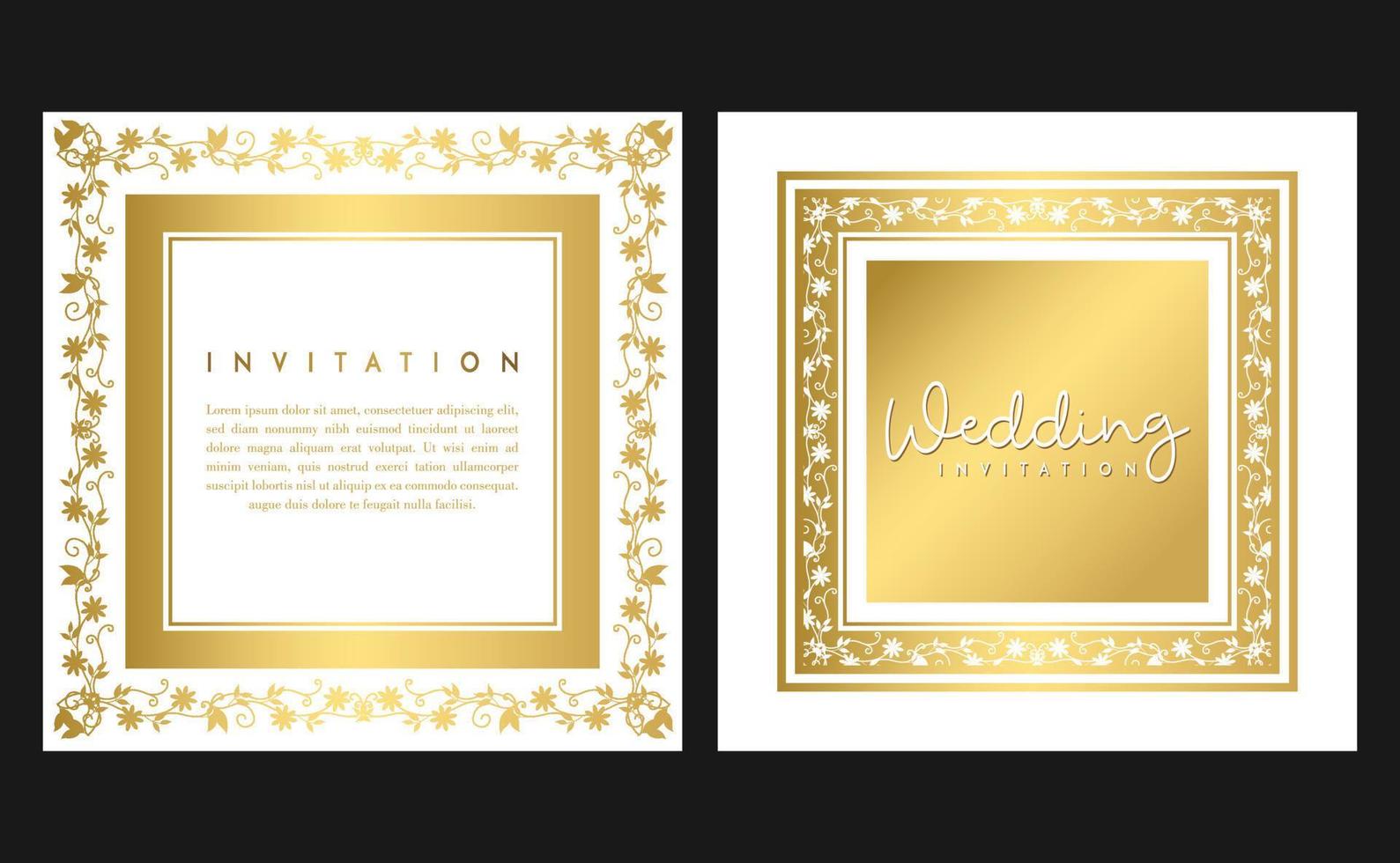 Golden Wedding Invitation Card. Invitation Card with Luxury Concept, Golden Mockups. vector