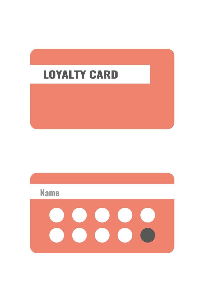 Discounts and sales, coupons and vouchers for loyal clients and customers of shops, stores and malls. Loyalty card with text. Company ads. Vector. vector