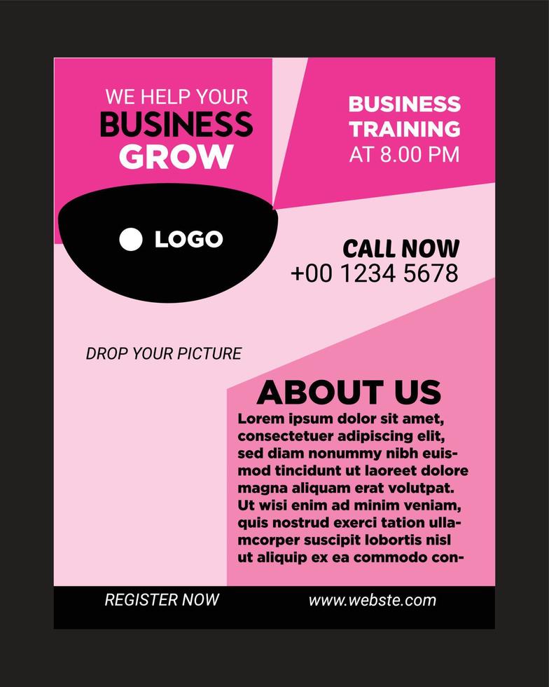 Business grow flyer design vector