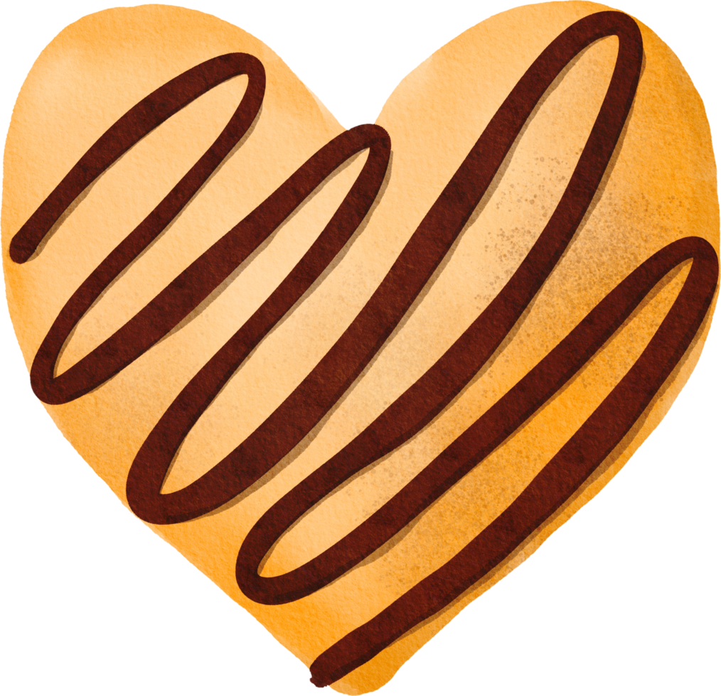 galleta de corazón de acuarela png