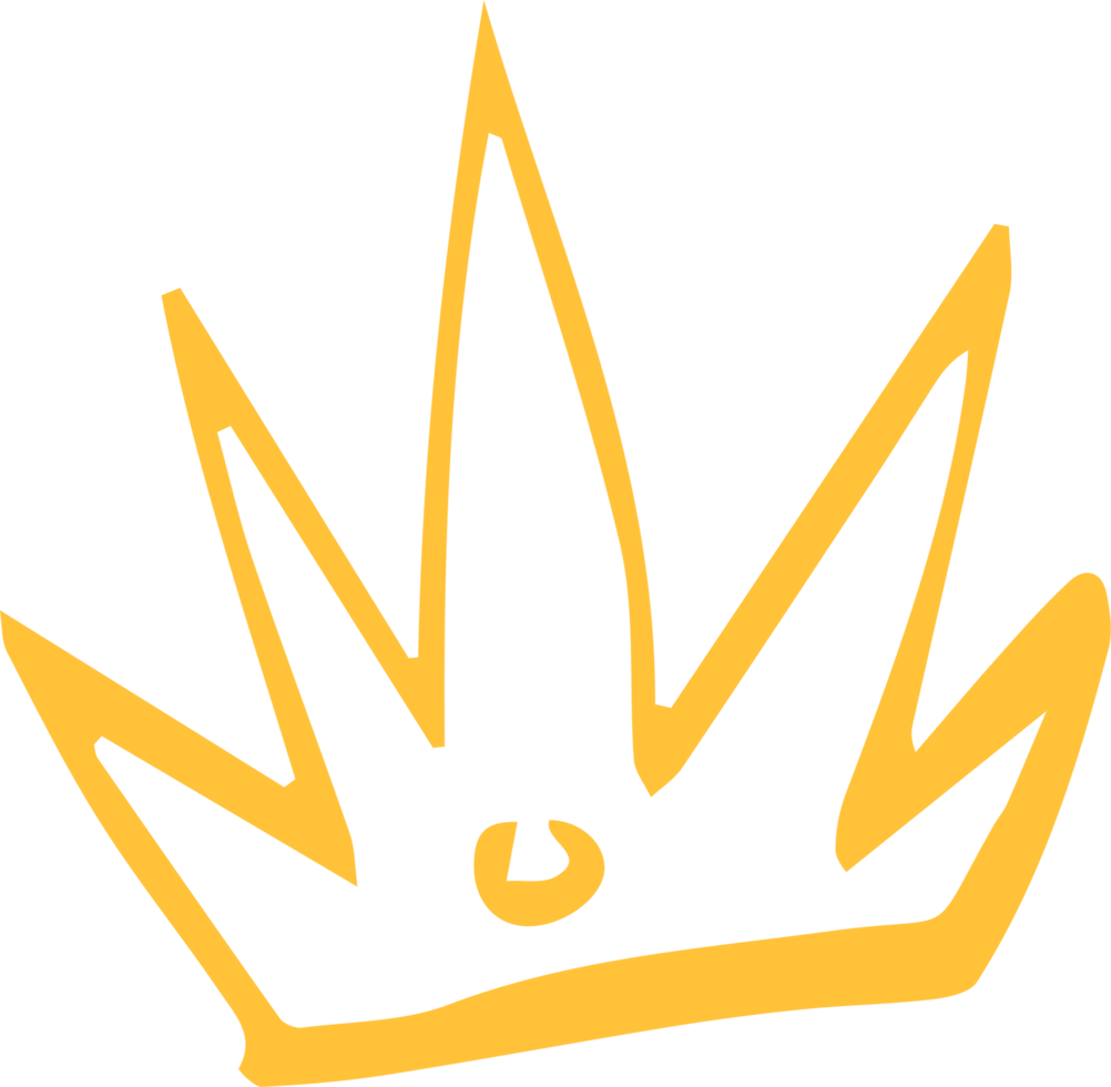 golden crown icon drawn in a minimalist marker style png