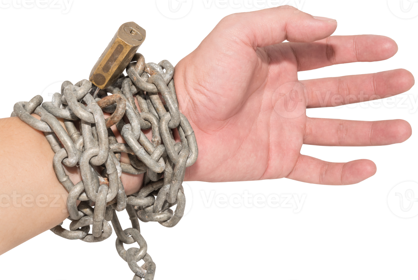 Hand chained isolated png
