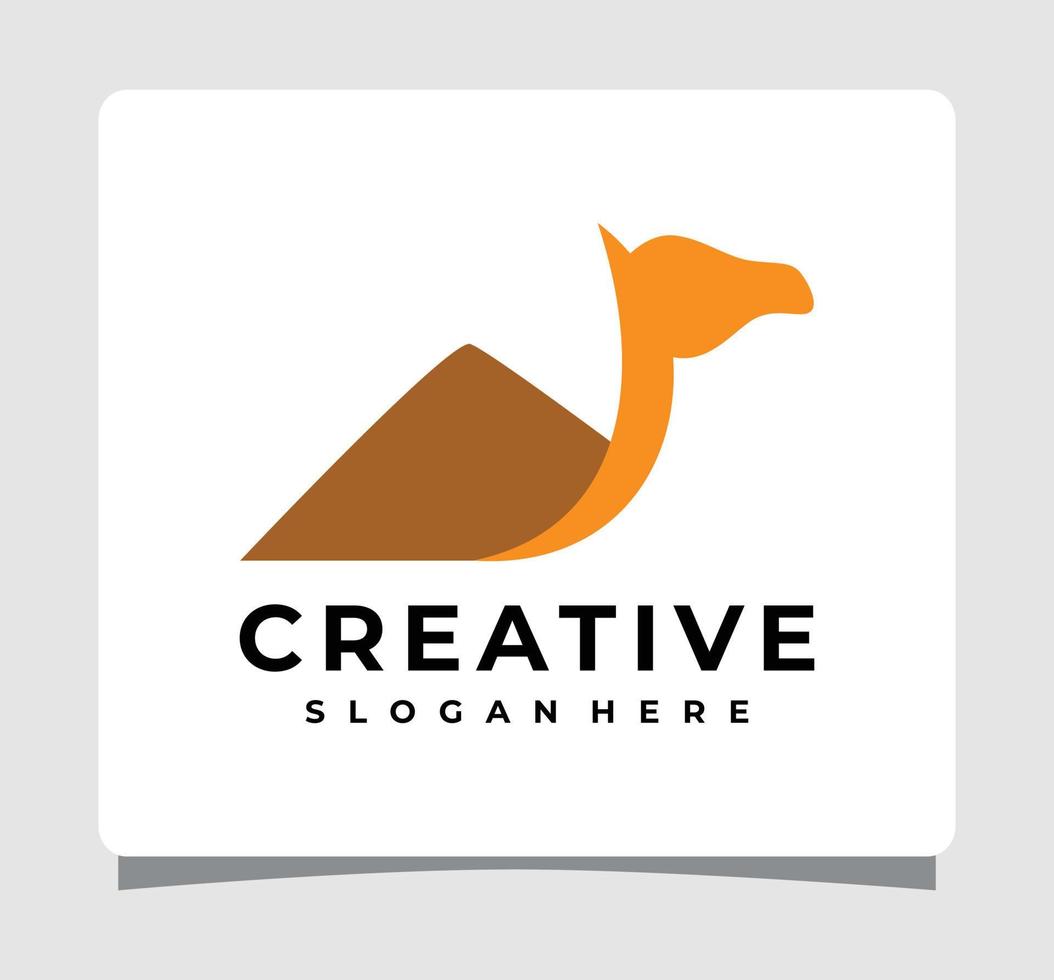 increíble inspiración de diseño de plantilla de logotipo de camello marrón vector