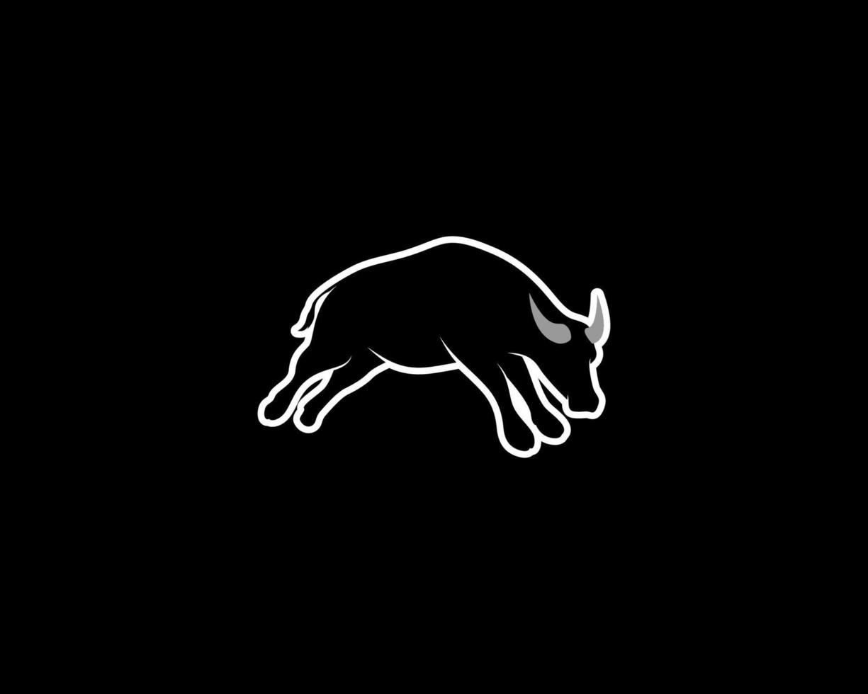 buffalo outline vector silhouette