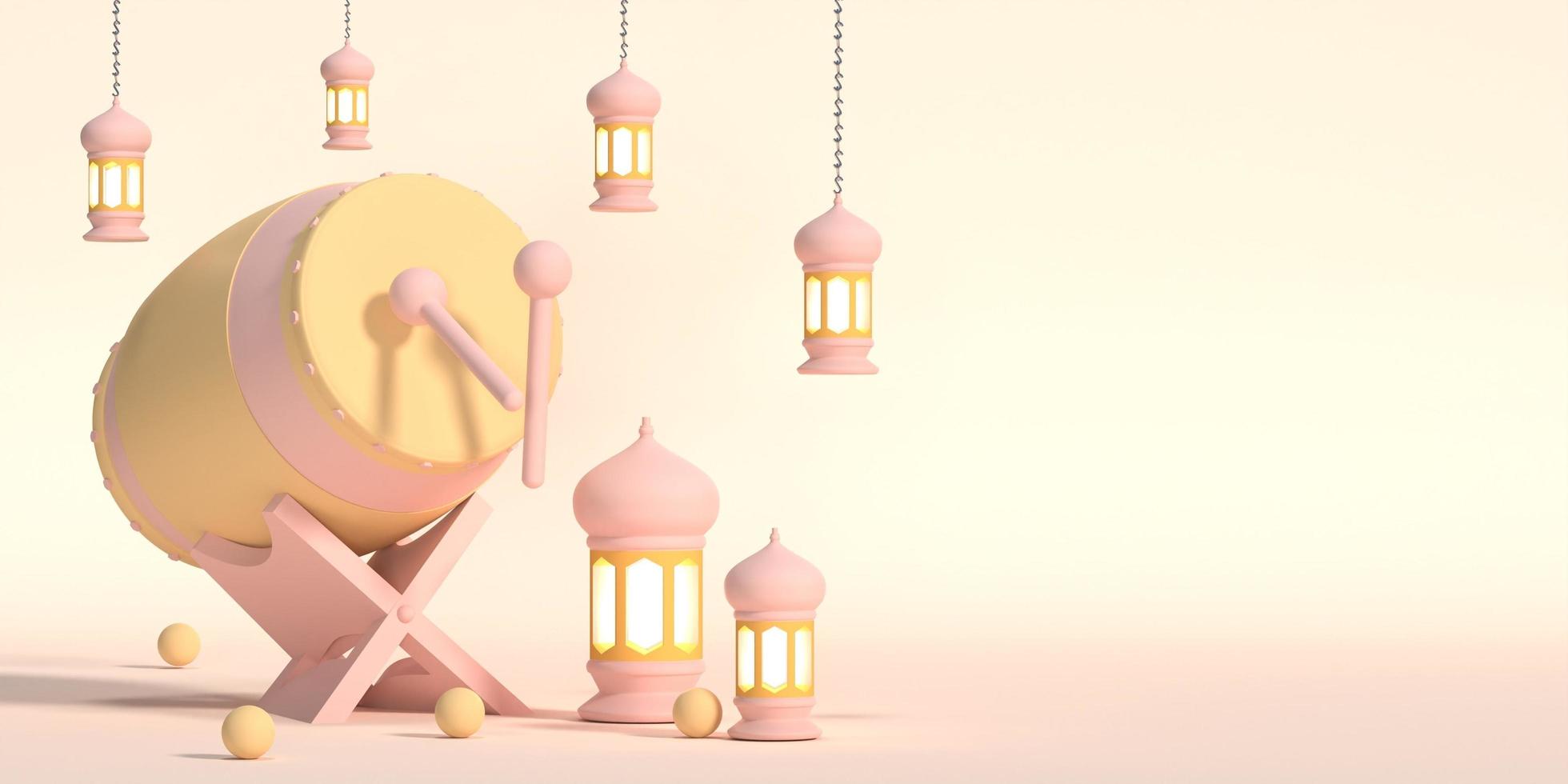 Ramadan kareem 3d realistic photo