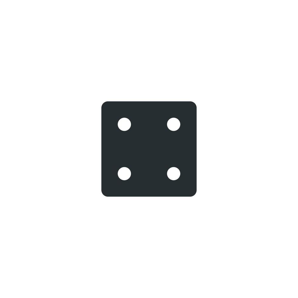 Vector sign of dice symbol is isolated on a white background. dice icon color editable.