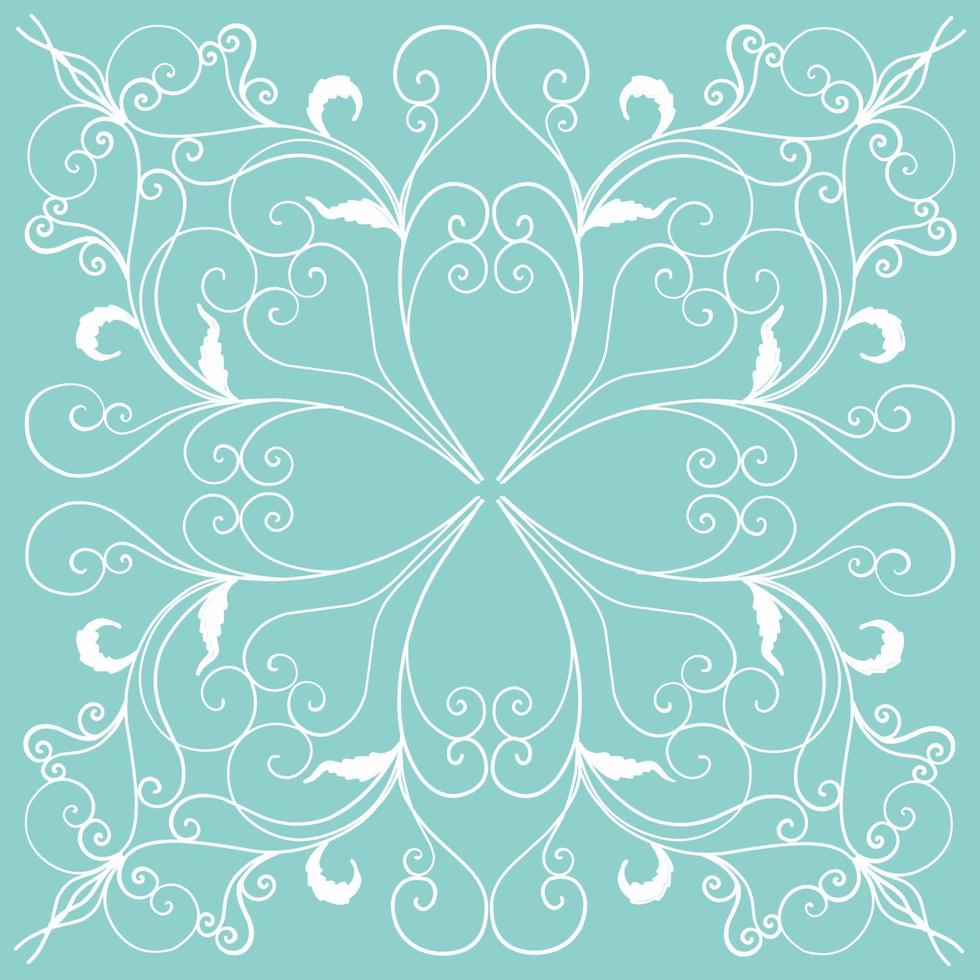 Soft blue and cream bohemian pattern. SOFT MODERN MONOGRAM PRINT vector