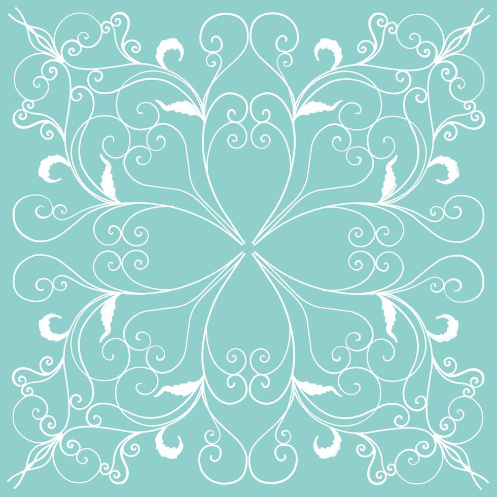 Soft blue and cream bohemian pattern. SOFT MODERN MONOGRAM PRINT vector