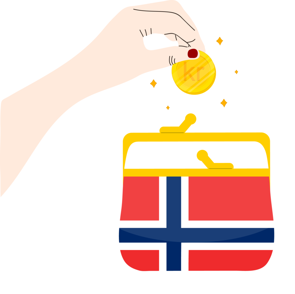 norwegischer Flaggenvektor handgezeichnet, norwegischer Kronenvektor handgezeichnet png