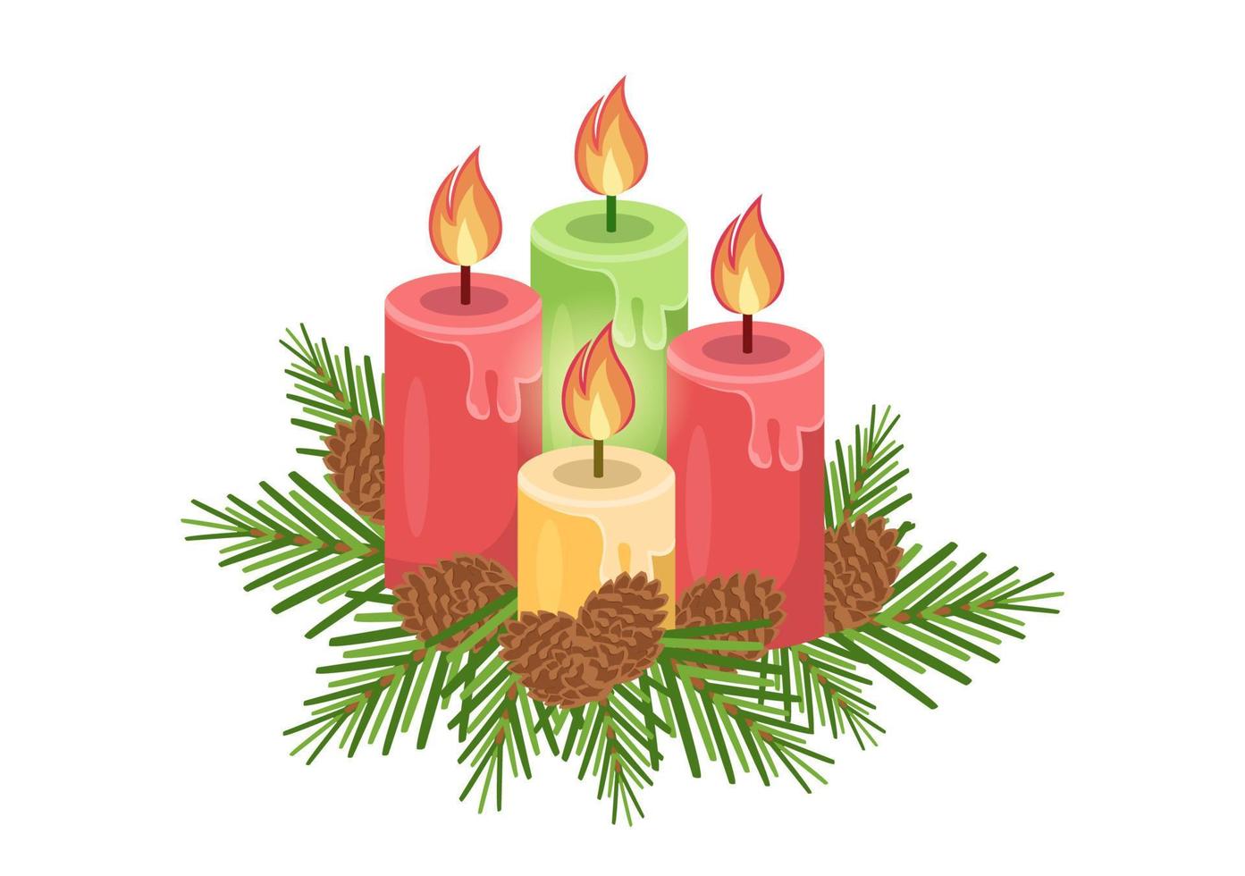 First Sunday of Advent or the Beginning of a New Church Year Which Takes Place on November 27 in Template Hand Drawn Cartoon Flat Illustration vector