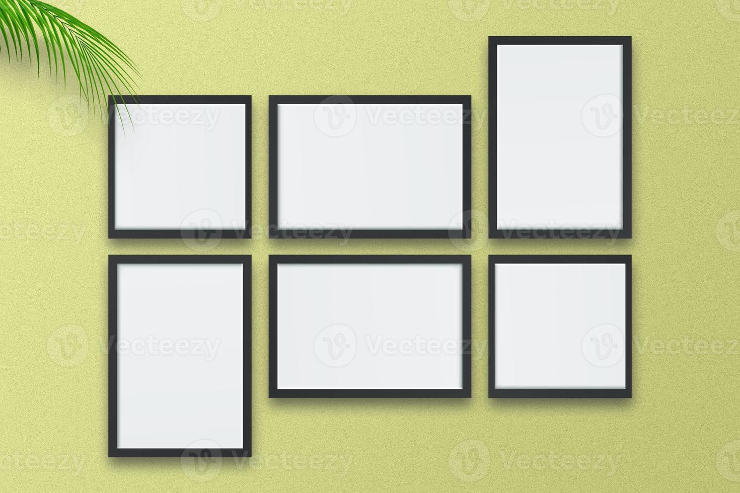 Wall Frame Mockup Picture, Empty Wall Frame photo