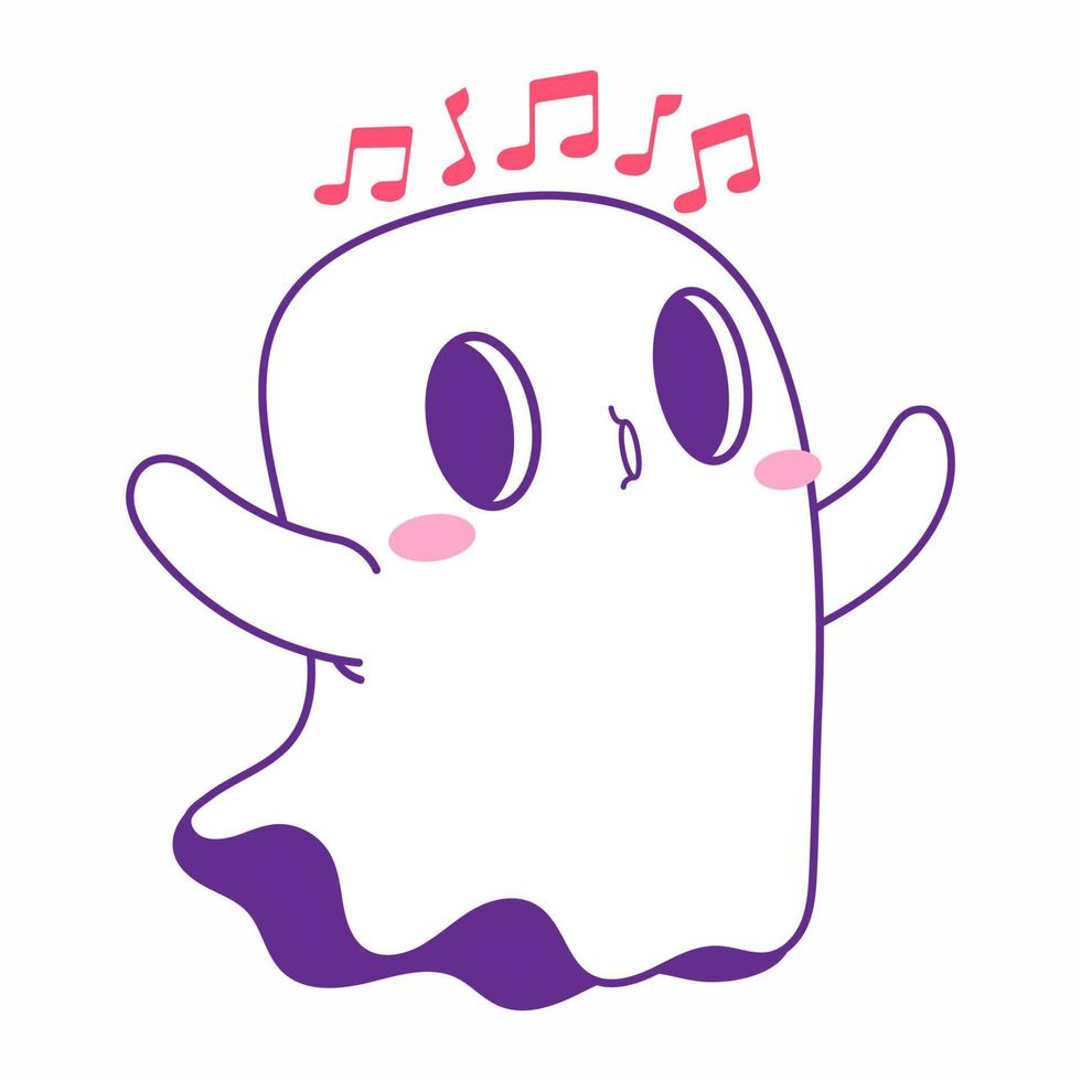 cute little ghost vector illustration set, ghost halloween set