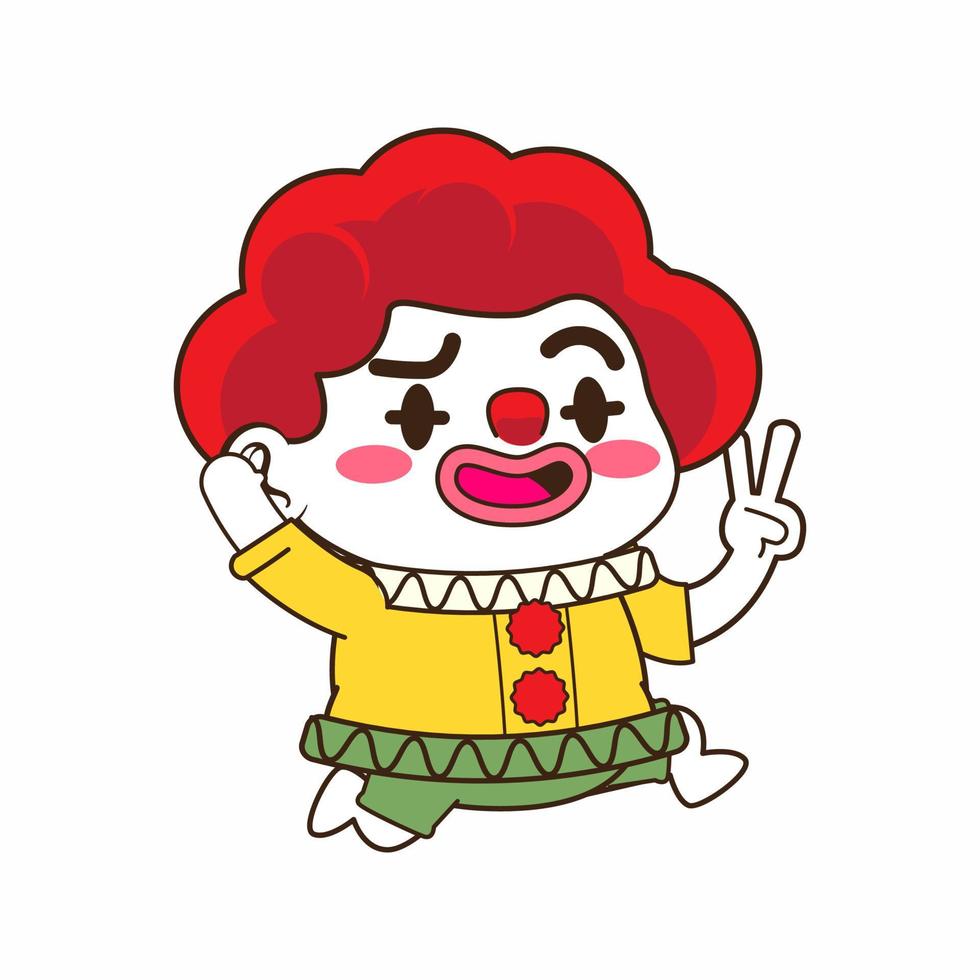 cute little clown vector illustration set