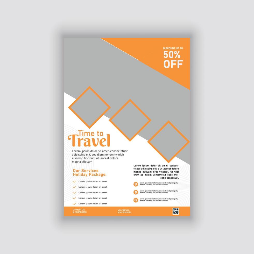 A4 travel flyer vector