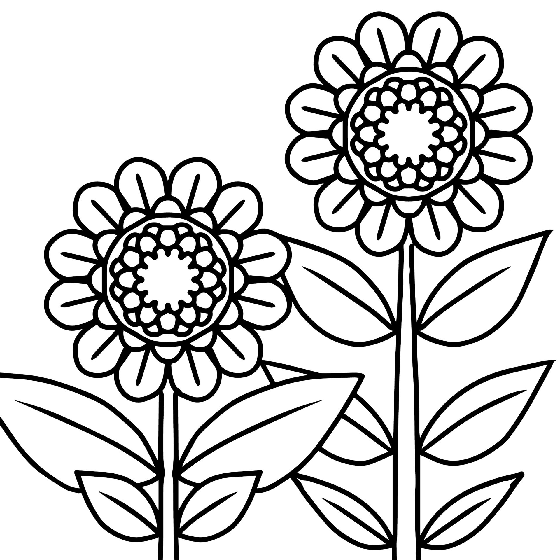 Print design flower outline element coloring page 12003834 Vector Art