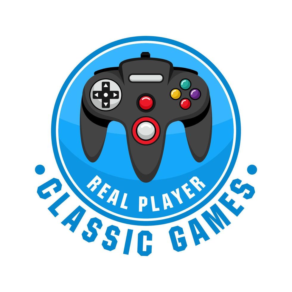 ilustración de diseño de controlador de joystick de jugador real de juegos clásicos vector