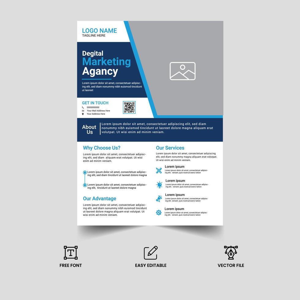 A4 corporate flyer template vector