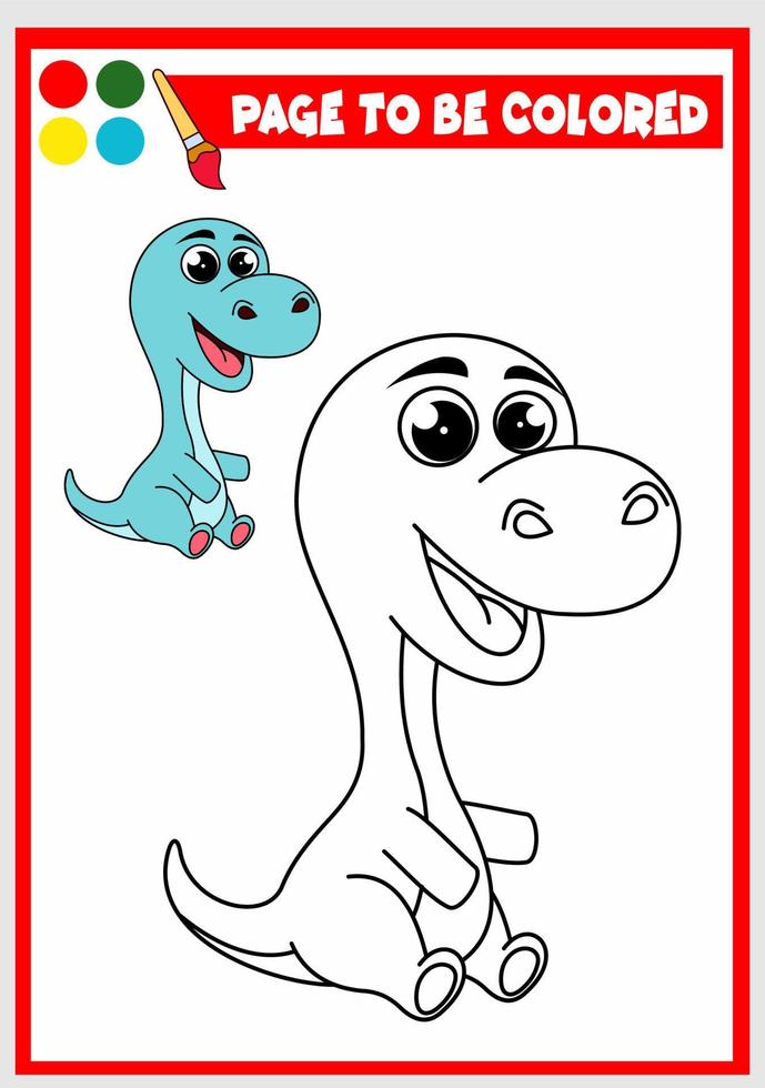 coloring book for kids. cute dino vector