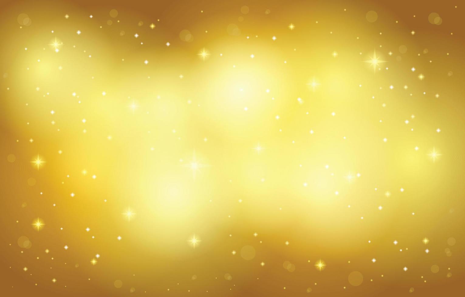 Gold Golden Yellow Bokeh Shiny Bright Stars Background vector