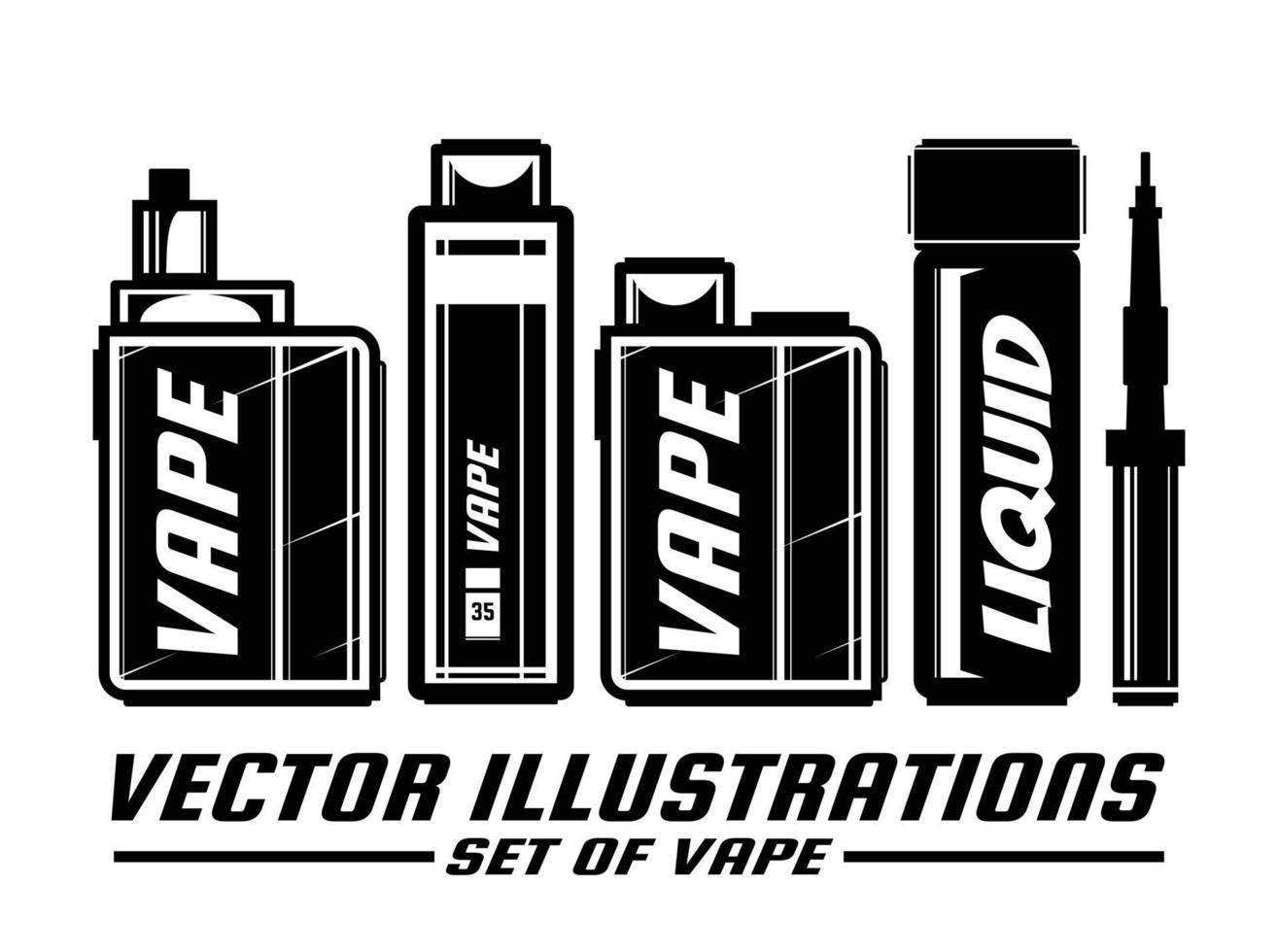 conjunto premium de ilustraciones vectoriales de vape vector