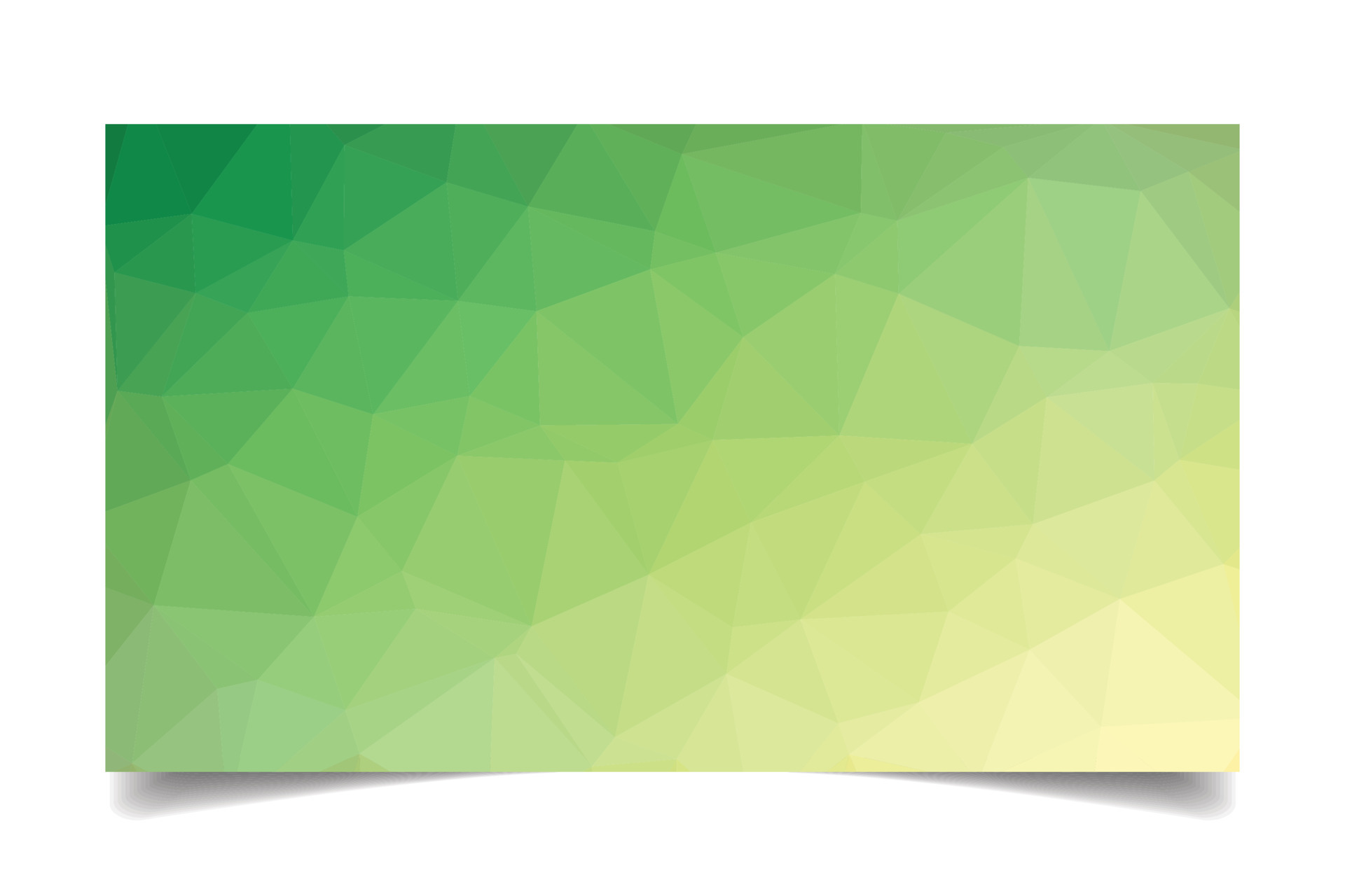 Green color triangulated background texture vector for business card
