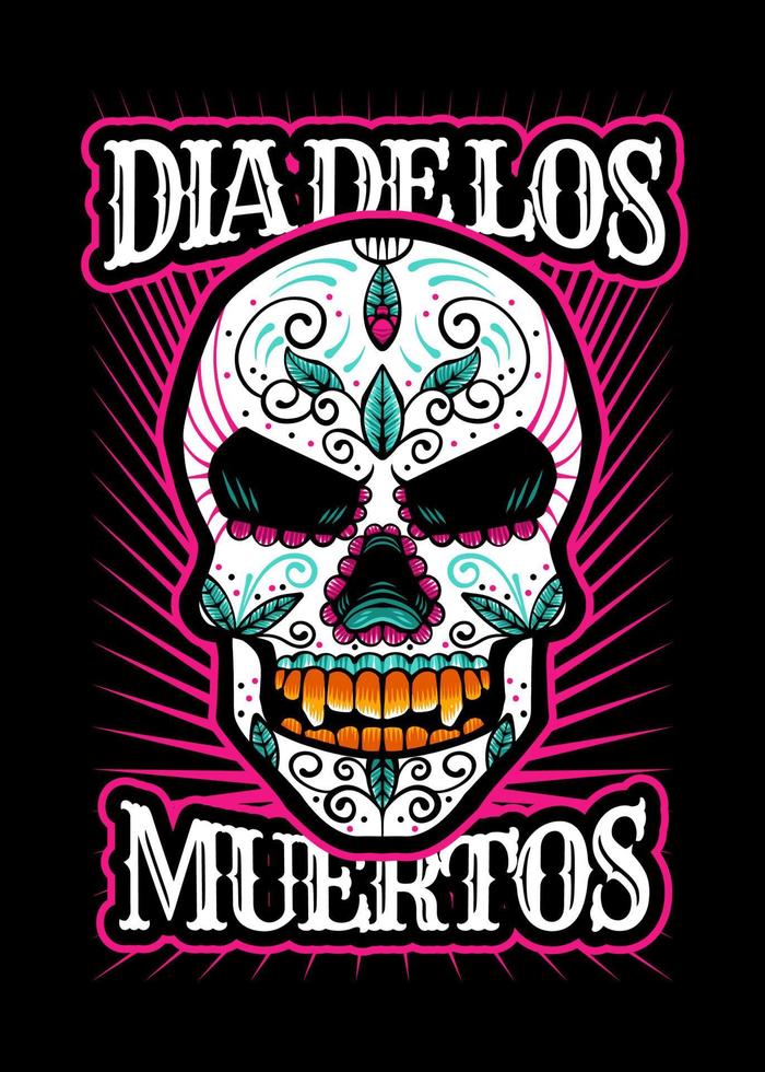 dia de los muertos, día del cráneo muerto, fiesta mexicana, festival vector estilo de ilustración japonesa aislado. capa editable y color.