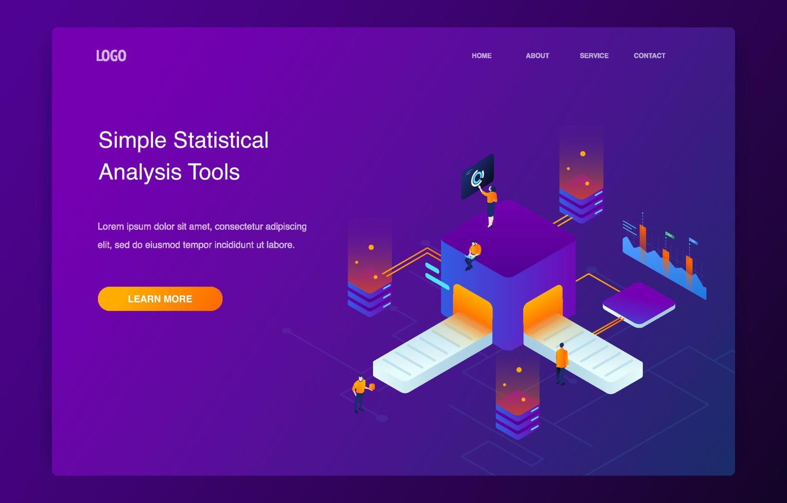 las personas analizan estadísticas con visualización de datos gráficos vector