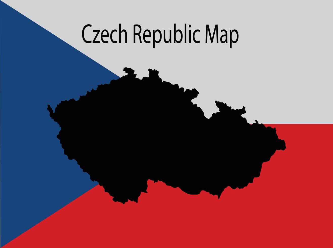 Czech Republic Map Vector Illustration in National Flag Background