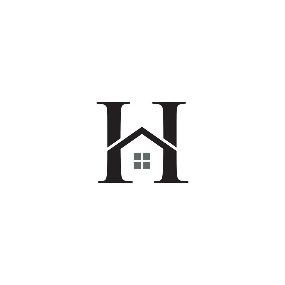 letra h y diseño de logotipo o icono de la casa vector