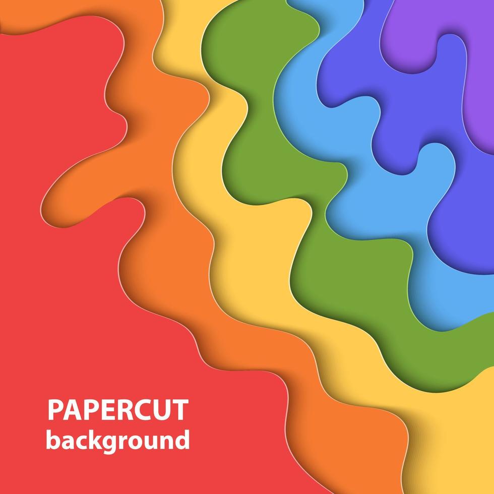 Vector background with LGBT flag, gay culture colors paper cut shapes. 3D abstract paper art style, design layout for business presentations, flyers, posters, prints, decoration, cards, brochures