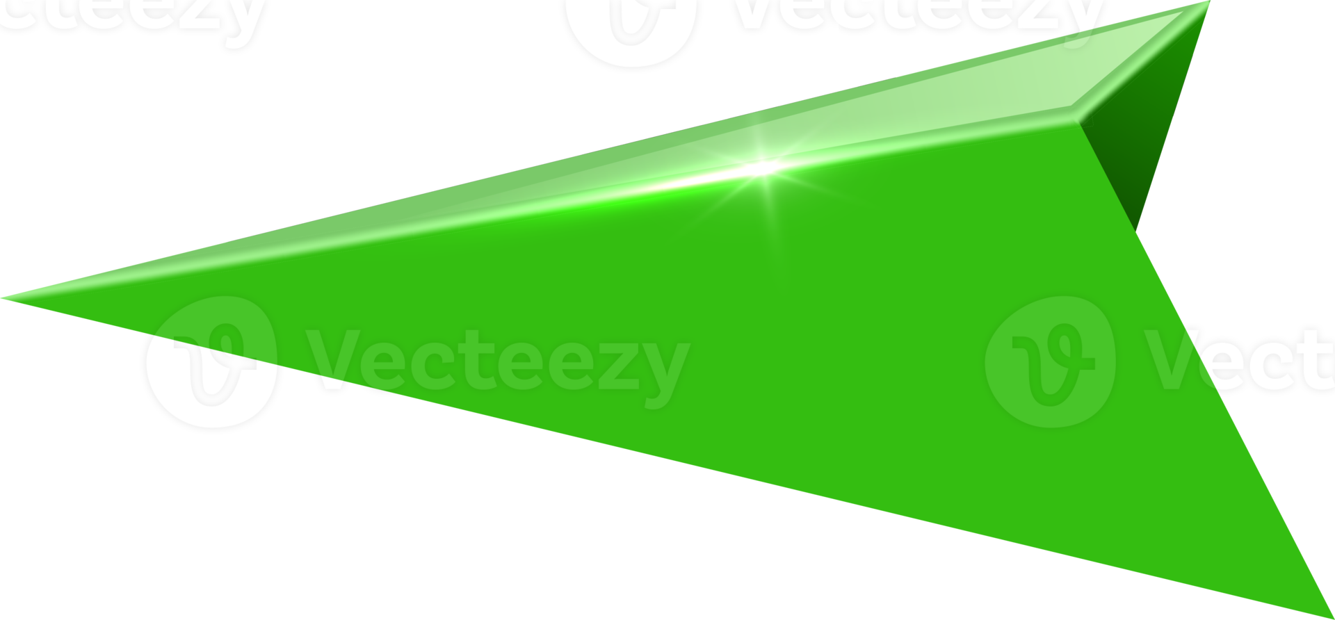 Rendu 3d pointeur flèche verte png