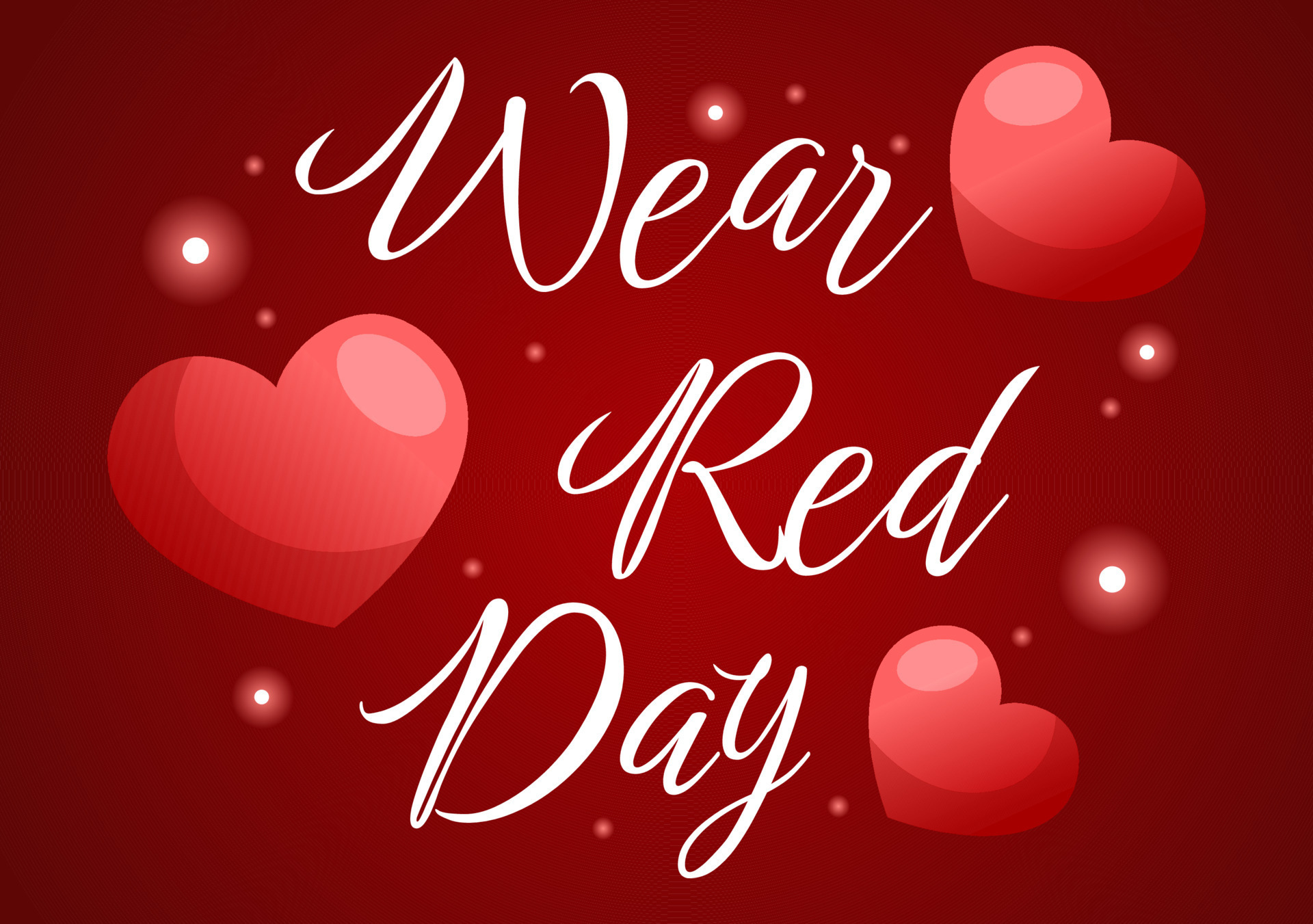 National Wear Red Day on February 7th Template Hand Drawn Cartoon Flat