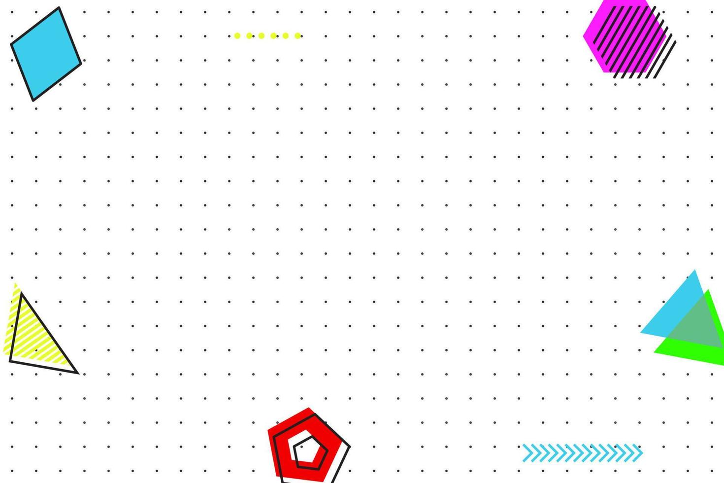 fondo geométrico de memphis de cuadrícula punteada plana vector