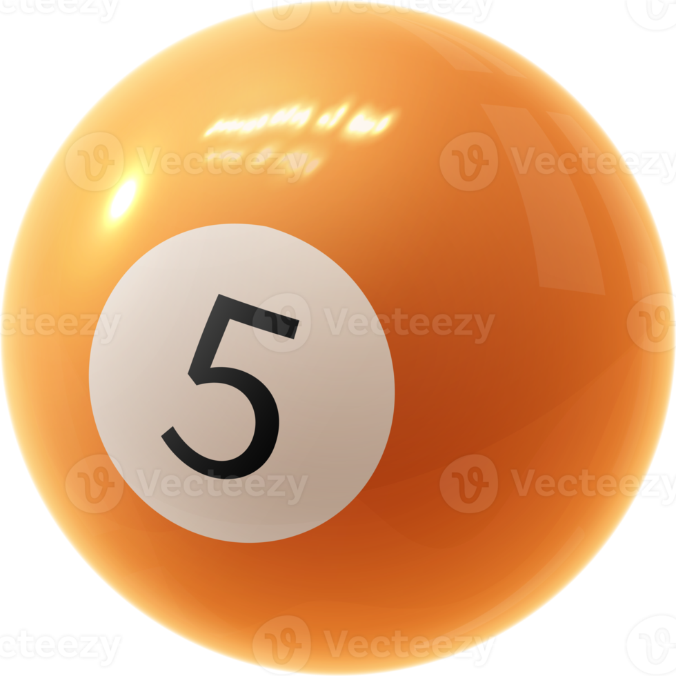orange billiard ball number five png