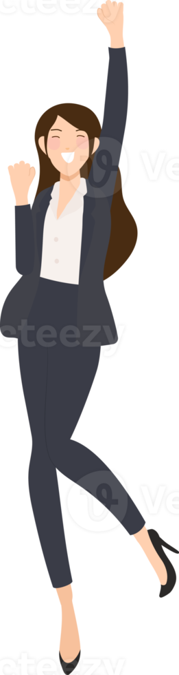 success happy business woman in suitpants png