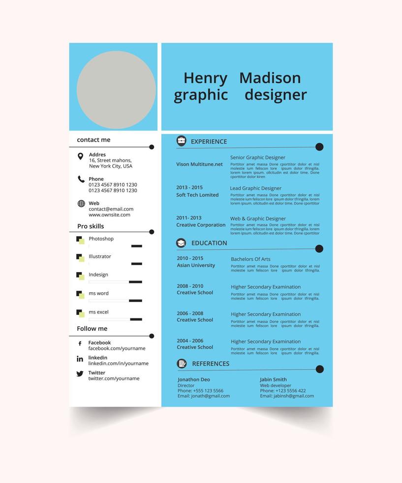 corporate cv template vector