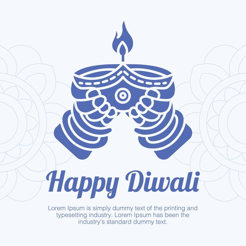 feliz diwali, pancarta del festival de las luces, hermoso diseño de fondo artístico del festival indio. vector
