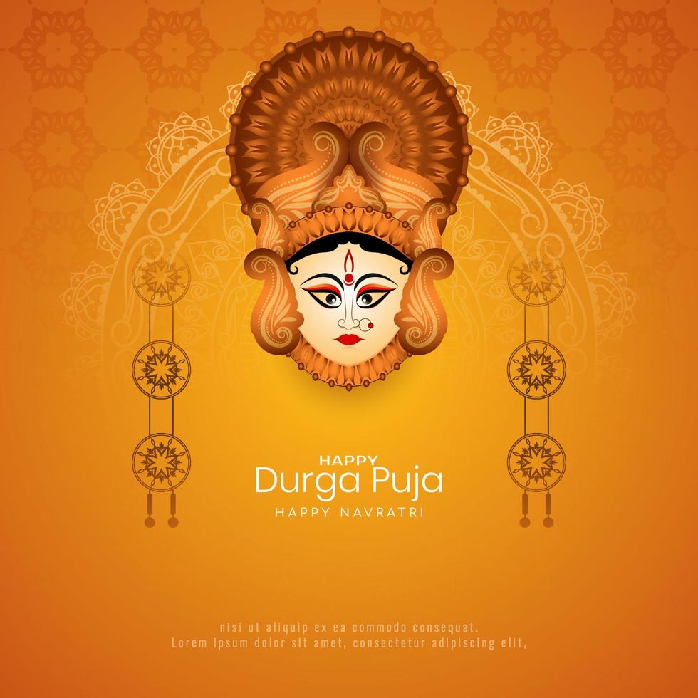 Religious Happy navratri and Durga puja festival celebration background vector