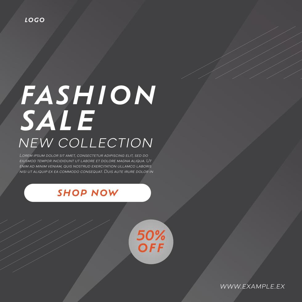 fashion sales new collection of media posts. A collection of editable square promotional banner templates. Can be used for social media, flyers, banners and web ads. vector