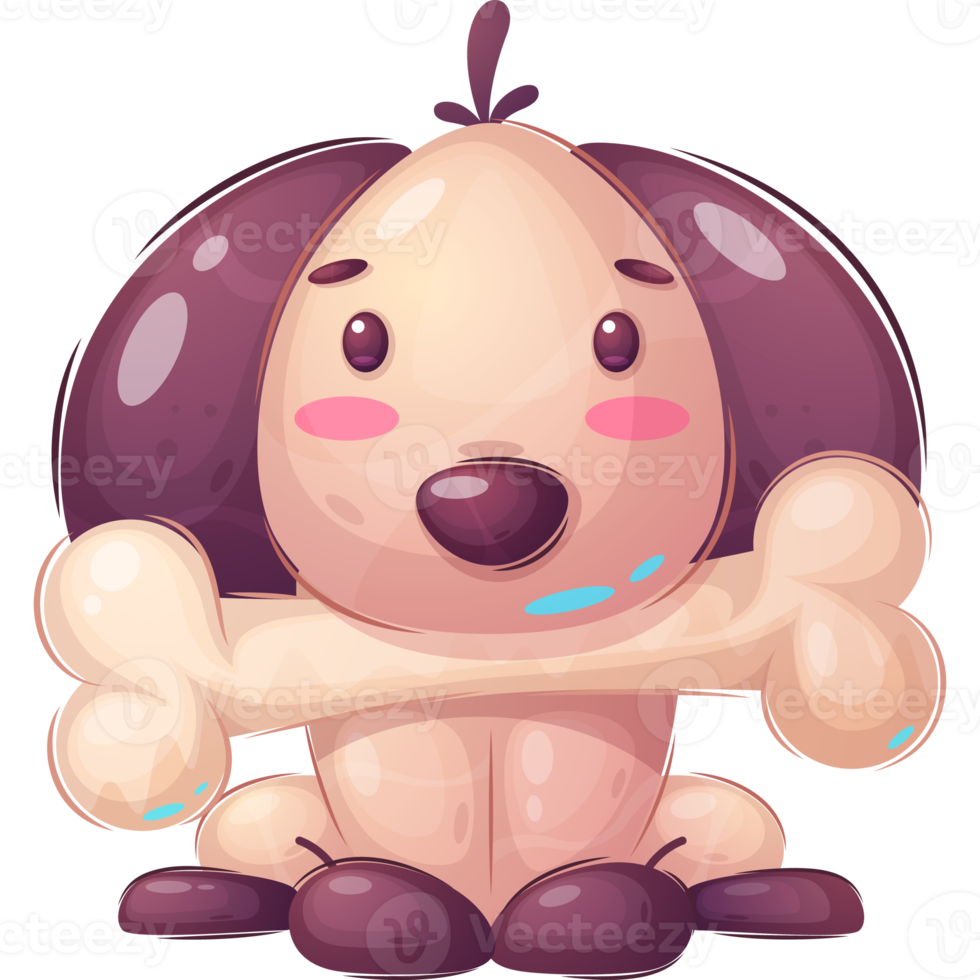 chien adorable de personnage de dessin animé png